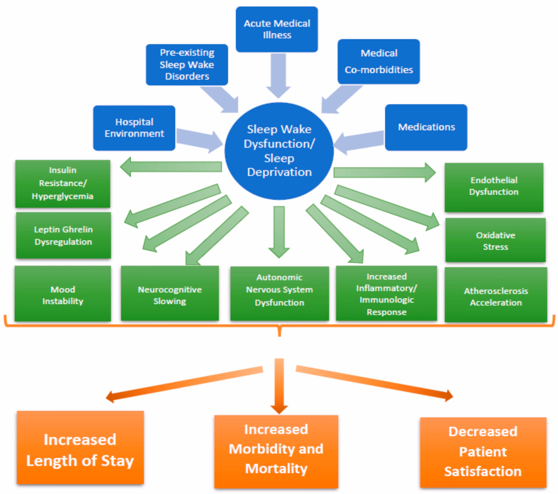 What causes sleep disturbances in hospitalized patients?