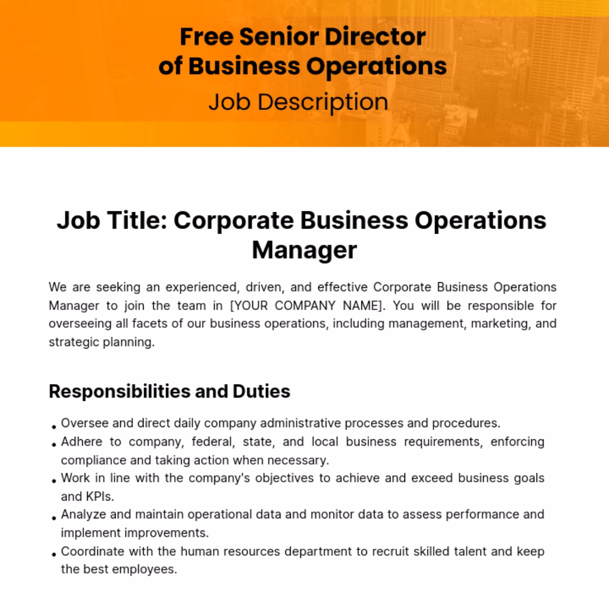 What skills does a business operations manager need?