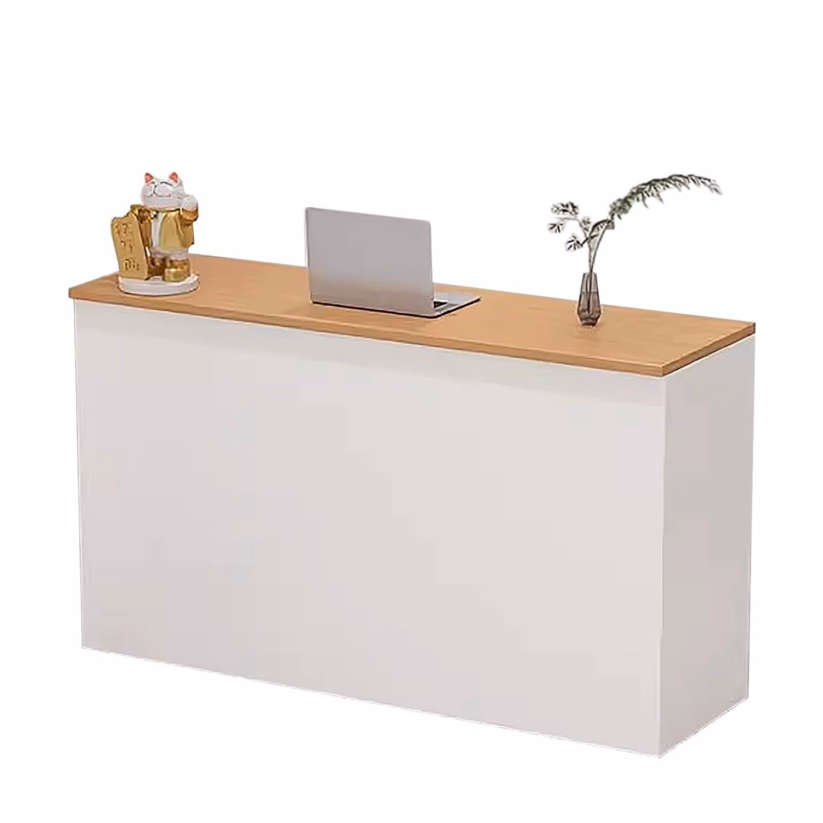 Where is a reception desk located?