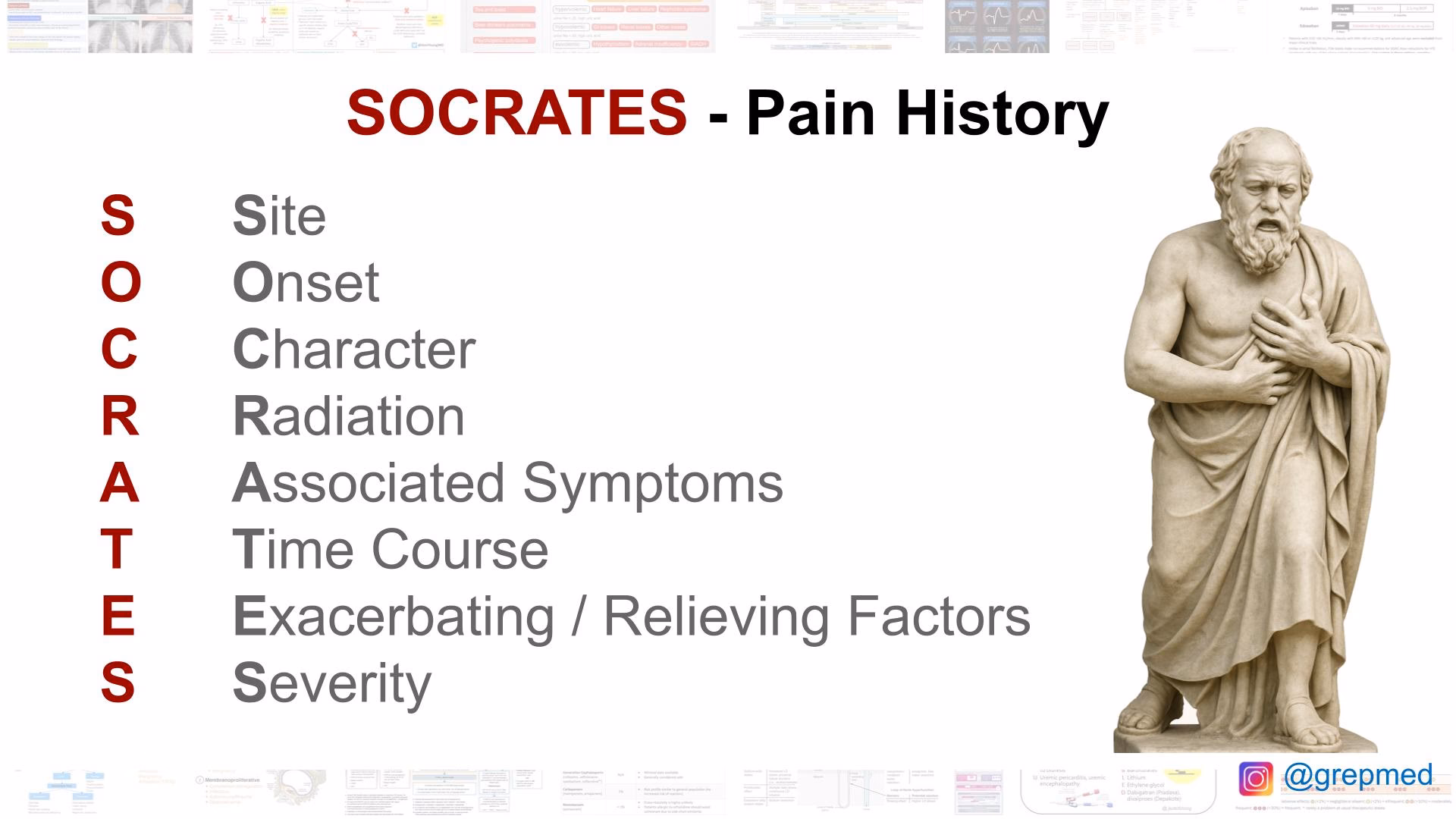 What is the Socrates mnemonic for pain assessment?