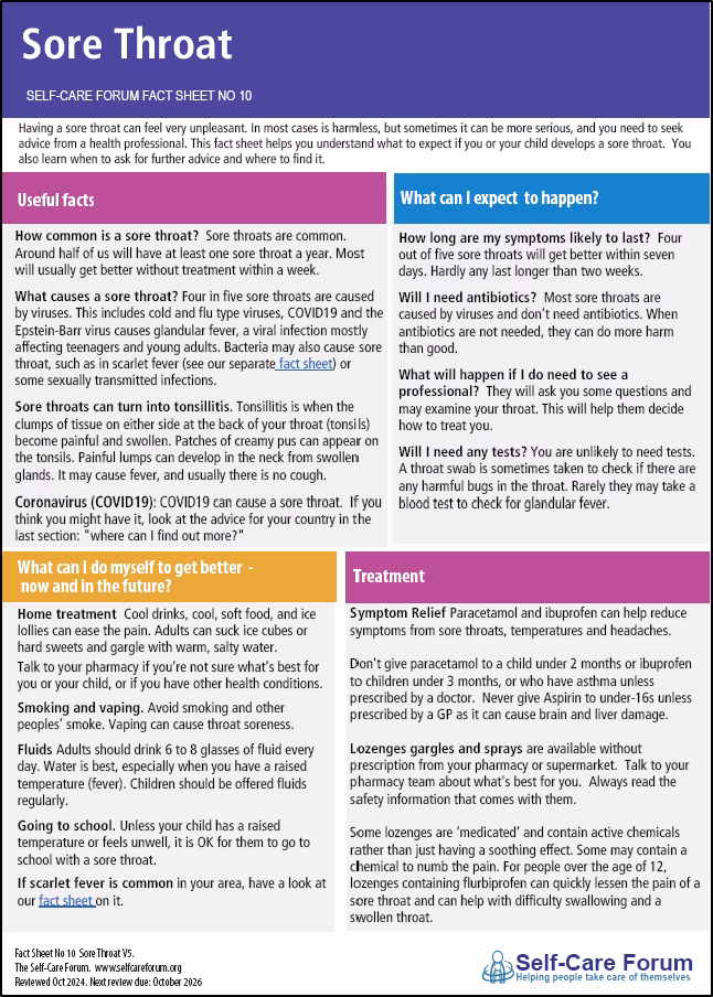 What does a sore throat & muscle aches mean?