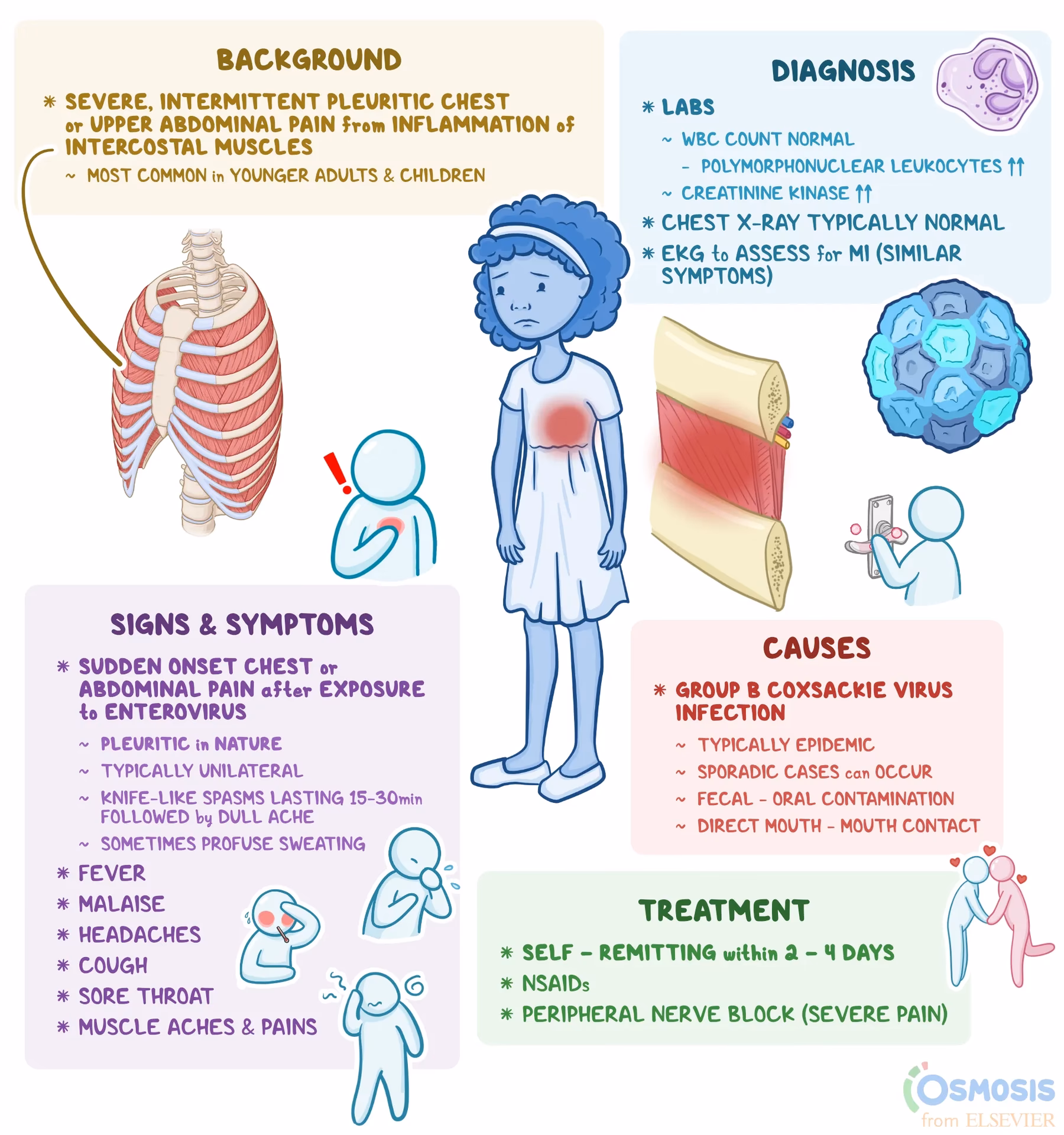 How do throat and chest pain interrelate?