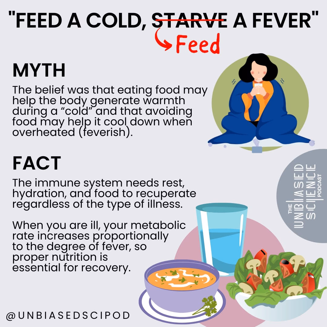Is the adage 'feed a cold starve a fever' true?