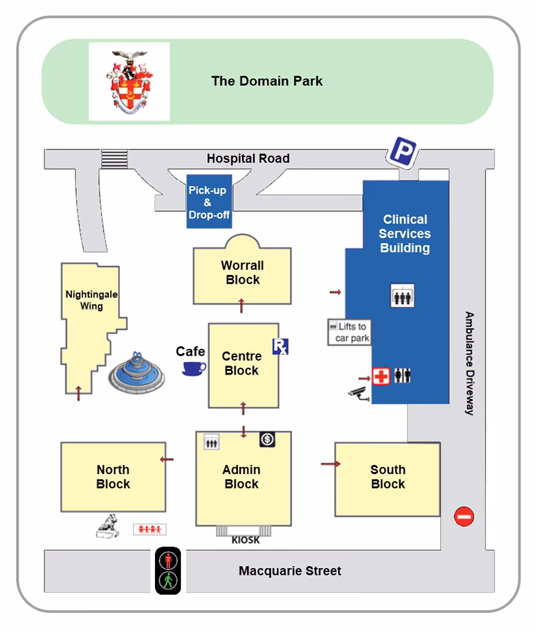 Does Sydney Hospital have a car park?