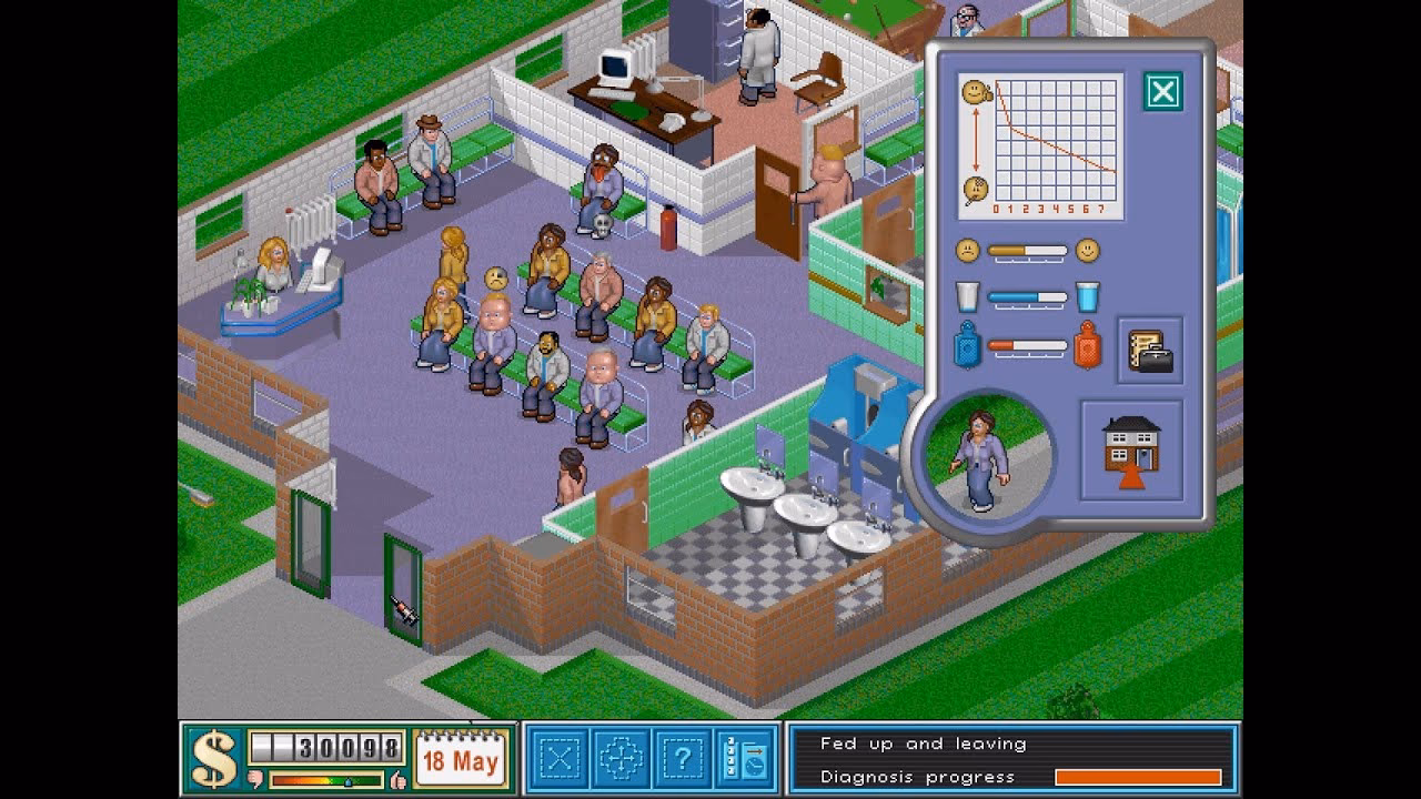 Does Theme Hospital encourage petty evil?