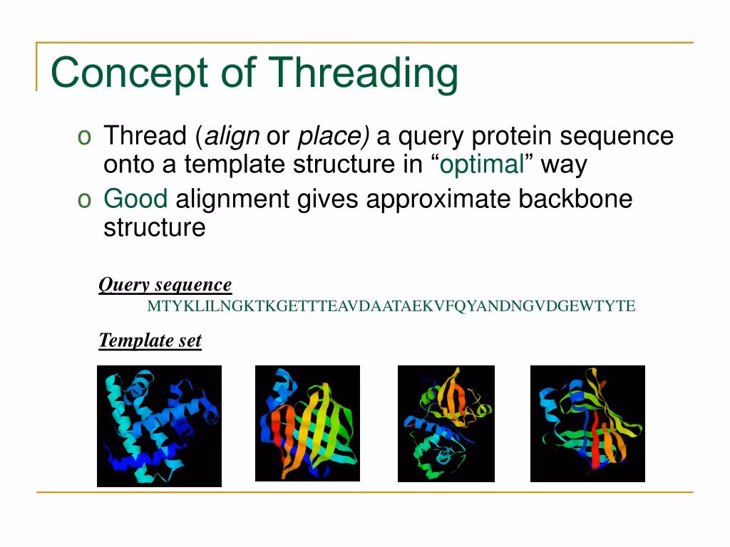How does protein threading predict the 3D structure of a protein?
