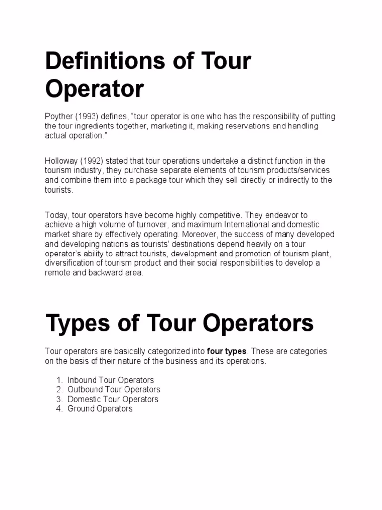 What is a specialty tour operator?