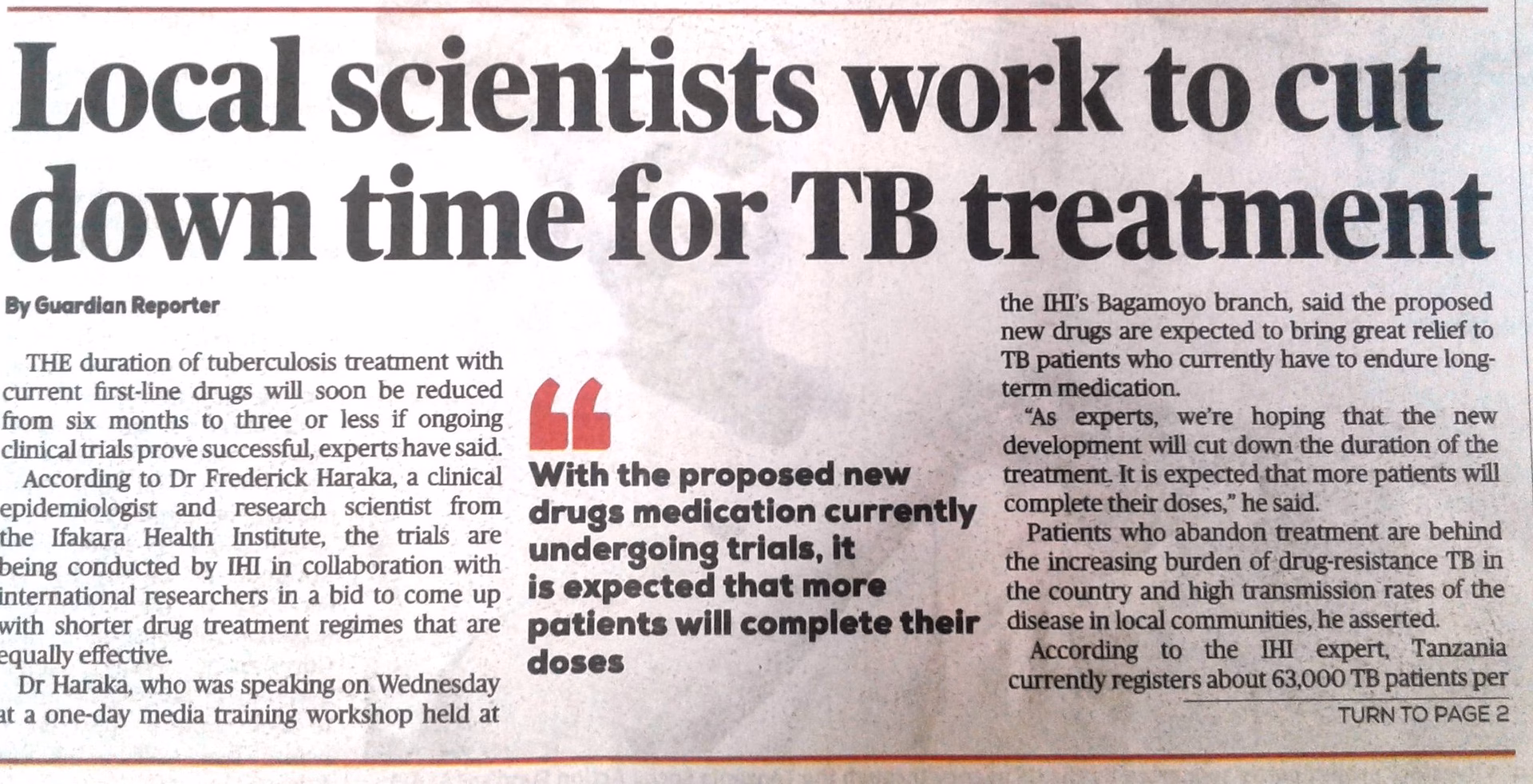 When did tuberculosis start?