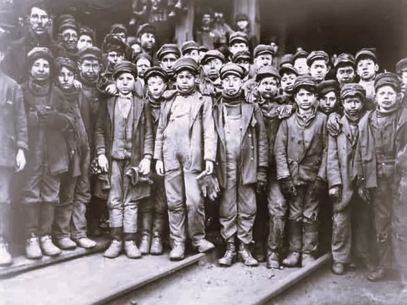 When was the first report on child labour published?