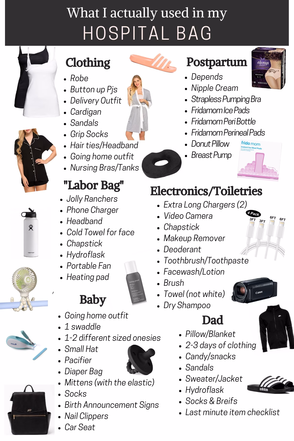 What should I pack before a hospital visit?