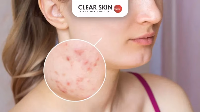 Where does fungal acne occur?
